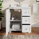 allen + roth Rigsby 30-in White Undermount Single Sink White Engineered Marble Top (Fully Assembled)
