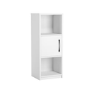 Mainstays Ardent 3-Tier Storage Tower with 1 Door and 2 Open Shelves, White