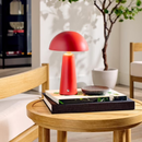 Better Homes & Gardens Rechargeable LED Portable Table Lamp, 9.5 in, Red Dome, Dimmable Touch Sensor