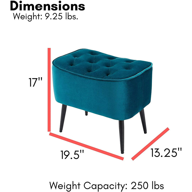 BirdRock Home Velvet Tufted Curve Ottoman