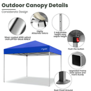 GVDV Canopy Tent, 10x10 ft Easy Pop up Outdoor Canopy Tent, Portable Straight Leg Gazebo Instant Canopy, Blue