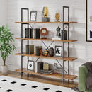 Christopher Knight Home Industrial Iron Bookcase with Solid Wood Shelves and X-Frame in Antique Black Finish