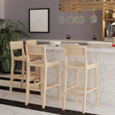Unfinished Low Back Wood Counter Stool with Wood Seat Set of 2