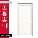 RELIABILT 28-in x 80-in Primed Hollow Core 1-panel Left Hand Molded Composite Single Prehung Interior Door