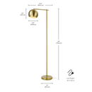 Origin 21 60.125-in Matte Brass Downbridge Floor Lamp with Metal Shade