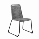 Armen Living Shasta 18.5" Fabric Patio Dining Chair in Gray/Black set of 2