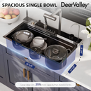 DeerValley Drop-in 31.5-in x 18.11-in Stainless steel Single bowl 18 -Gauge Workstation Kitchen Sink
