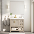 Style Selections Holly 36-in Latte Brown Undermount Single Sink Bathroom Vanity with White Engineered Stone Top