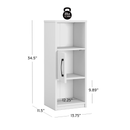 Mainstays Ardent 3-Tier Storage Tower with 1 Door and 2 Open Shelves, White