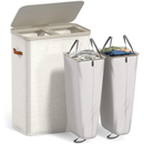 2-Compartment Laundry Basket with Removable Laundry Bag