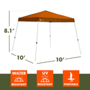 Ozark Trail 10' x 10' orange Instant Slant Leg Pop-Up Canopy Outdoor Shade