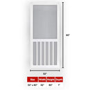 RELIABILT 5 Bar Universal reversible 32-in W x 80-in H x 1-in T White Single Hinged Vinyl Screen door