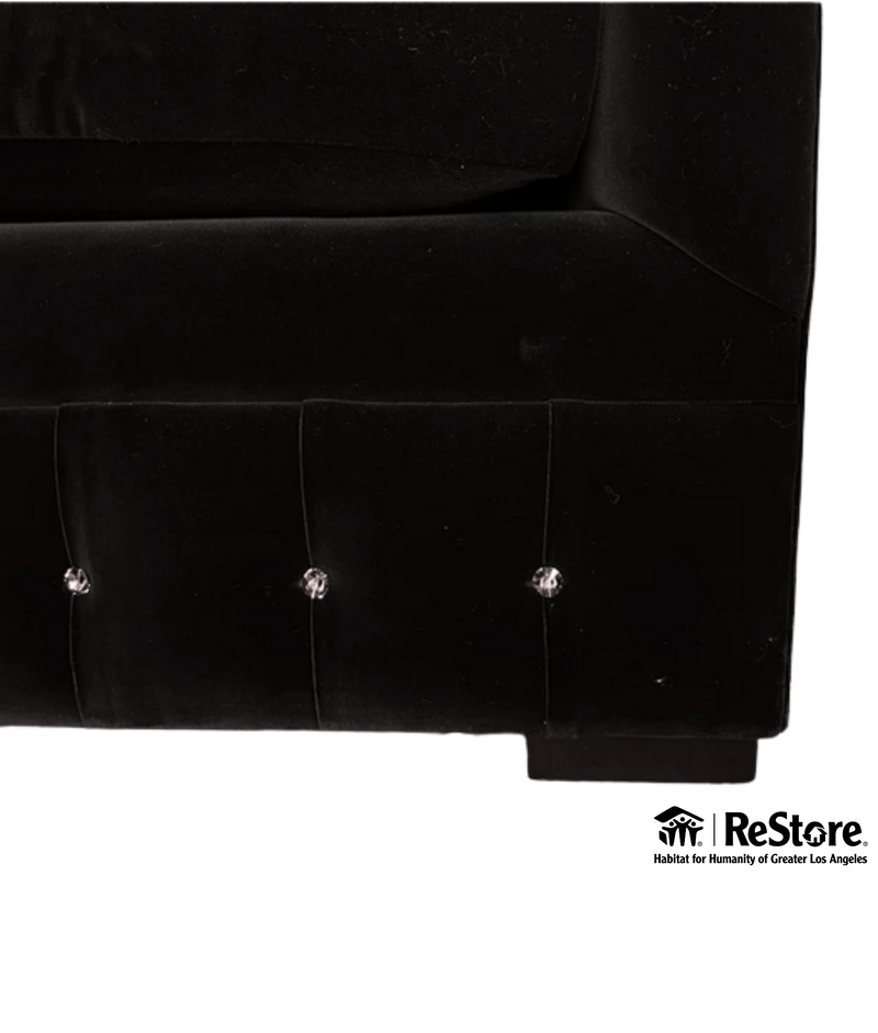 Bespoke Custom Luxury Black Tufted Chaise Bench