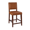 Linon Caramel 24.0-in H Counter height Upholstered Wood Bar Stool