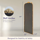 Crystal Art Gallery 22x64 Gold Metal Filigree Baroque Arch Large Full Length Leaner Floor Mirror