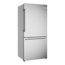 Bosch 100 Series Freestanding Bottom Freezer Refrigerator Brushed steel