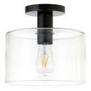 Hailey Home Henri 10.0-in Matte Black Indoor 1.0 -Light LED Semi-flush Mount Light