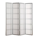 Roundhill Furniture Seto 4 -Panel Silver Fabric Folding Contemporary/Modern Style Room Divider