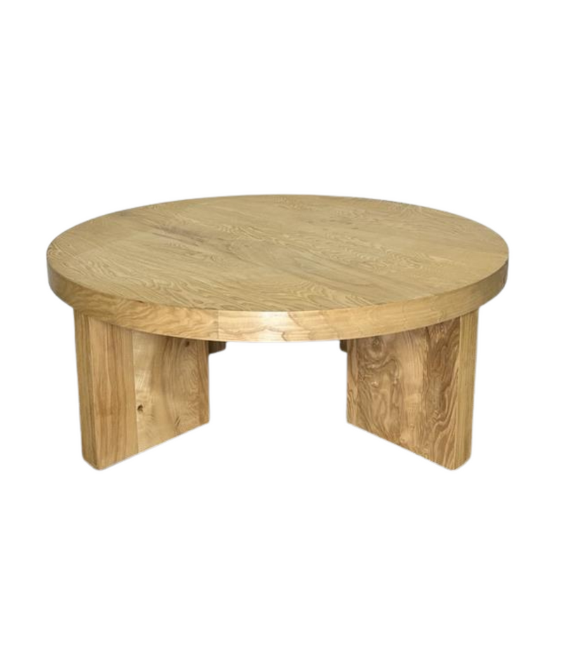 Lulu and Georgia Kearns Round Burl Wood Coffee Table