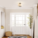 Better Homes & Gardens 2-Light Matte Black Indoor Flush Mount Light, Fabric Shade, Bulbs Included