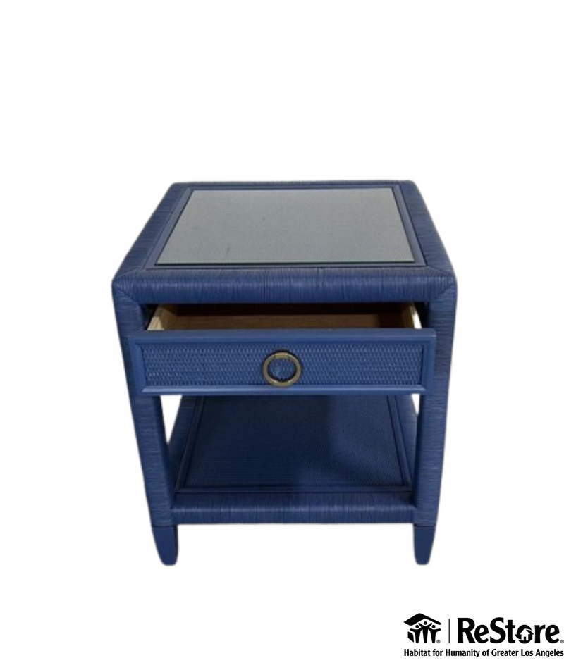 Birch Lane Monterey 1 - Drawer Wicker Nightstand Royal Blue