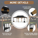 Haxvin 12 ft x 20 ft Solid Wood Hardtop Gazebo with Double Galvanized Steel Roof