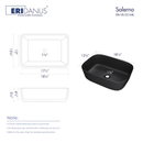 Eridanus Salerno Vitreous China 18.25-in Vessel Rectangular Modern Matte Black Bathroom Sink