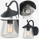 LNC Maison 1 -Light 9.8-in H Matte Black Hardwired Outdoor Wall Light