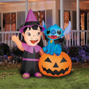 Disney Lilo and Stitch Pumpkin Halloween Inflatable Decoration - 6 Feet