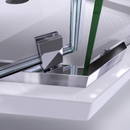 DreamLine Prism Brushed Nickel 34-1/8-in W x 72-in H Frameless Neo Angle Pivot Shower door