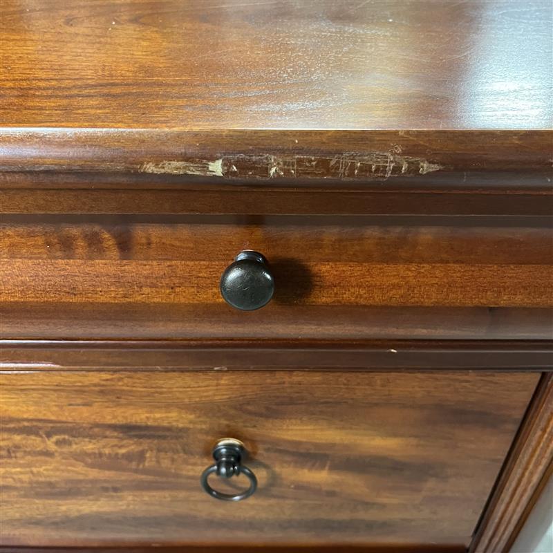Rustic Cherry Sleigh 3-Drawer Dresser