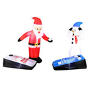 5 Ft Tall Santa Claus & Snowman Playing Bean Bag TossAirflowz Christmas Inflatable Set