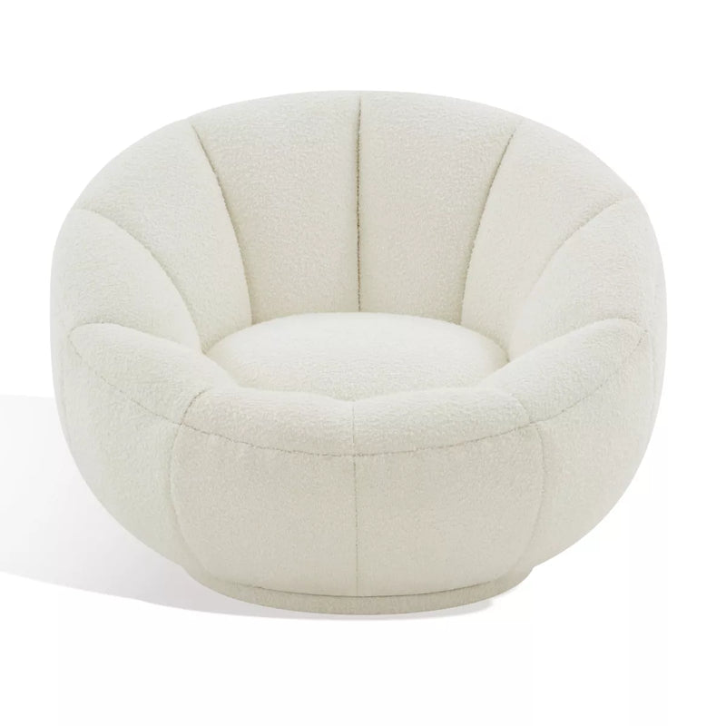 Safavieh Evarose Boucle Swivel Chair - Ivory