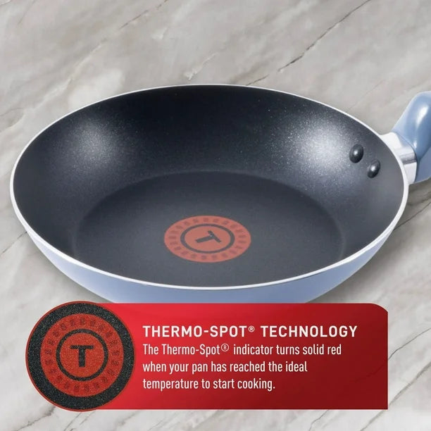 T-fal Kitchen Solutions, 22-Piece Recycled Aluminum Non-Stick Cookware Set Blue