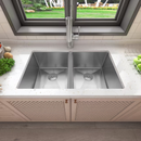 Sinber Undermount 32-in x 19-in Stainless steel Double equal bowl 16 -Gauge Kitchen Sink