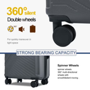 Travelhouse 3 Piece Hardshell Luggage Set Hardside Lightweight Suitcase with TSA Lock Spinner Wheels 20in24in28in.(Gray)