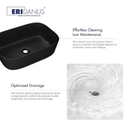Eridanus Salerno Vitreous China 18.25-in Vessel Rectangular Modern Matte Black Bathroom Sink