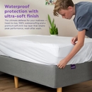 Purple Waterproof Mattress Protector White, Queen
