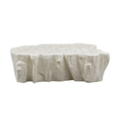 Noble House Einar 48" White Faux Marble Specialty Shape Fiberglass Top Coffee Table