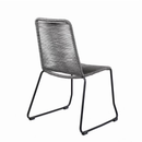 Armen Living Shasta 18.5" Fabric Patio Dining Chair in Gray/Black set of 2