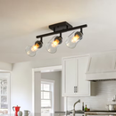 BABOOM Adjustable Kitchen Semi Flush Mount Ceiling Light Fixtures 19.7-in 3 -Light Black Medium base (E-26) Modern/contemporary Linear Track Lighting Kit with Gimbal Pivoting Heads