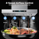 36 in. 900 CFM Ducted Island Range Hood with Remote, Touch Control LCD