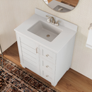 allen + roth Rigsby 30-in White Undermount Single Sink White Engineered Marble Top (Fully Assembled)