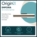Origin 21 Emporia 24-in 1 Light Matte Black Bathroom Vanity Light Bar