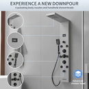 BWE Onyx SPA All-in-One Black and Nickel 20-in Waterfall Dual Head Shower Tower System with 6-way Diverter