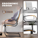 Nuu Garden Patio Chairs Set of 2 Black Iron Frame C-spring Dining Chair with Gray Solid Seat