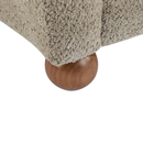 Christopher Knight Home Wingback Chair, Boucle Upholstered Accent Chair with Solid Wood Legs, Light Brown