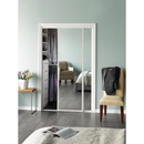 RELIABILT 60-in x 80-in White Flush Mirrored glass Prefinished Steel Bypass Sliding Closet Doors