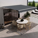 VEIKOUS 10 ft. W x 8 ft. L Manual Patio Retractable Awnings in Gray