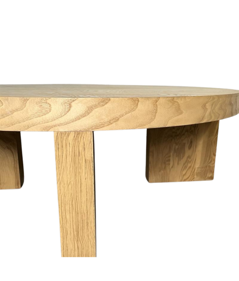 Lulu and Georgia Kearns Round Burl Wood Coffee Table